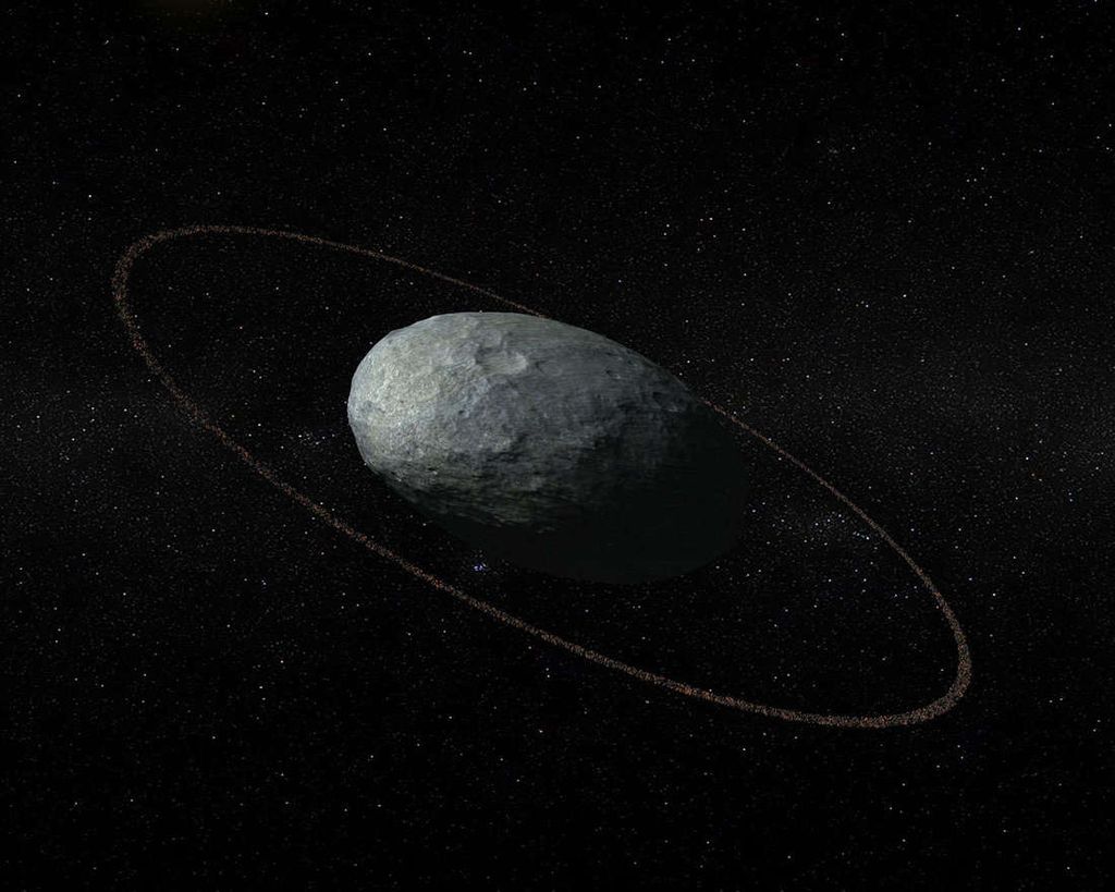 Arte do objeto Haumea (Imagem: Reprodução/Instituto de Astrofísica de Andalucía)