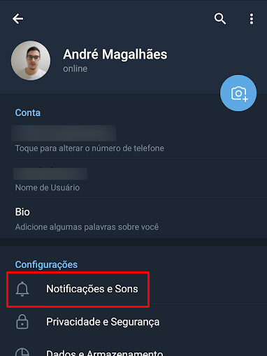 Verifique a área de notificações (Imagem: André Magalhães/Captura de tela)