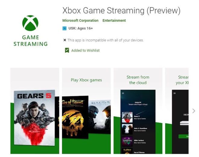 Xbox Game Streaming aparece como app na Play Store