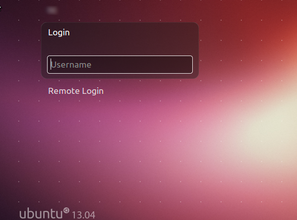 02 - Login screen Ubuntu 13.04