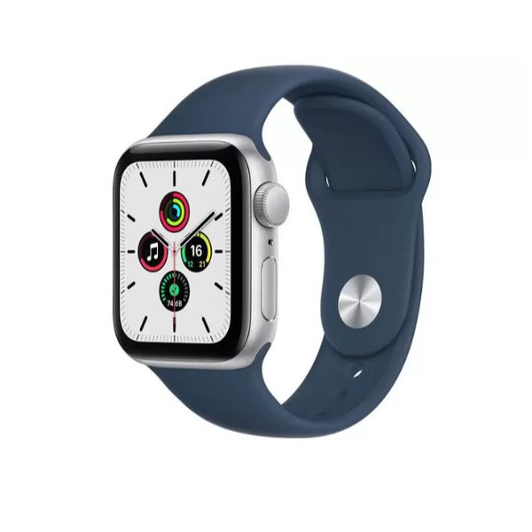 Apple Watch SE 40mm Caixa Prateada - Alumínio GPS Pulseira Esportiva Azul-Abissal [APP + CLIENTE OURO]