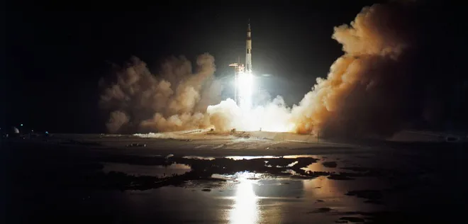 Lançamento da missão Apollo 17 (Imagem: Reprodução/NASA)