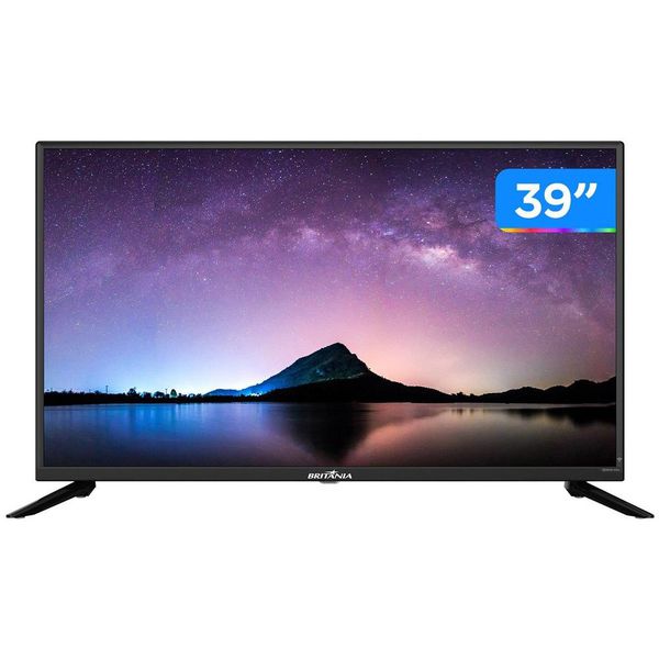 Smart TV HD D-LED 39” Britânia BTV39G60N5CH - Wi-Fi 2 HDMI USB