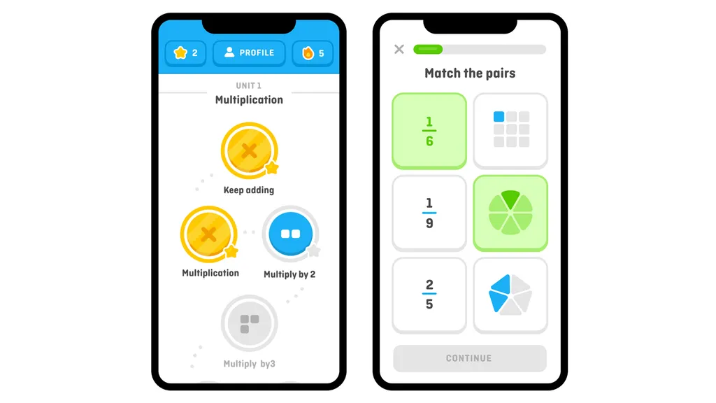 A tela inicial do aplicativo de matemática é parecida com o de idiomas (Imagem: Divulgação/Duolingo)