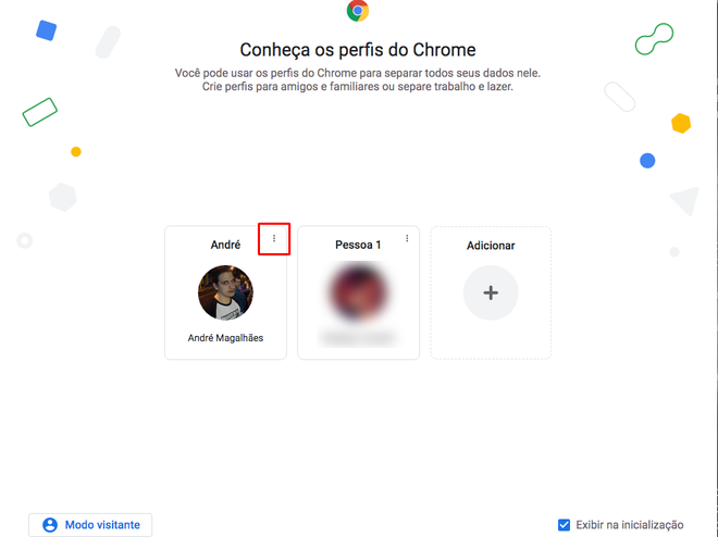 Janela de perfis do Chrome (Imagem: André Magalhães/Captura de tela)