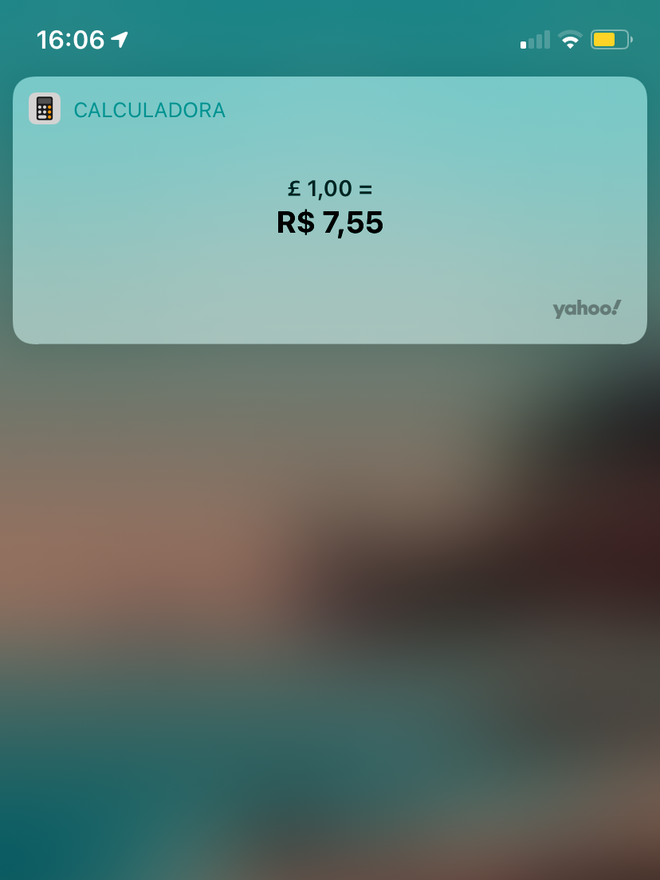 Converta moedas com a Siri. Captura de tela: Lucas Wetten (Canaltech)