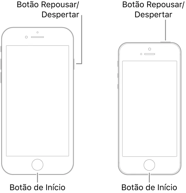 Reinicie o iPhone com botão de Início ou iPhone SE de 1ª geração (Imagem: Apple)