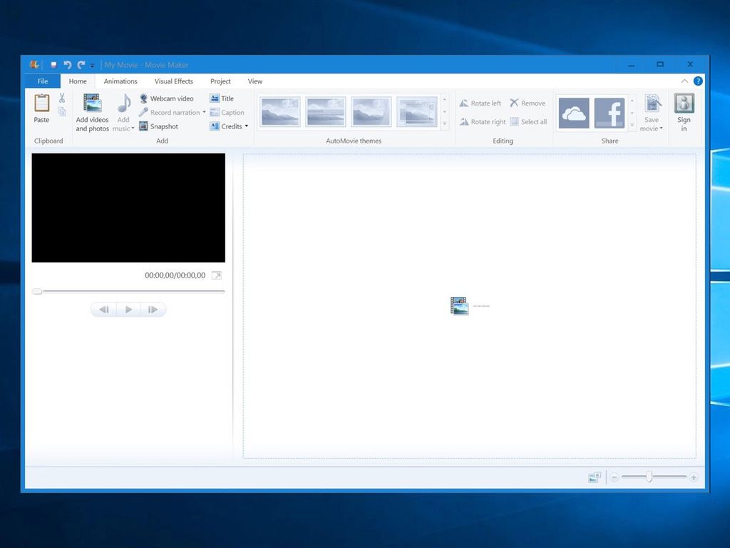 Pronto! Agora é só utilizar o Movie Maker no Windows 10 (Captura de tela: Matheus Bigogno)