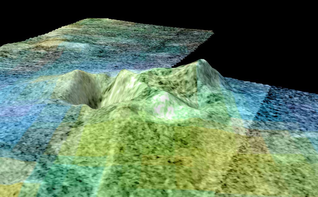 Mapa 3D produzido com dados da sonda Cassini (Imagem: Reprodução/NASA/JPL-Caltech)