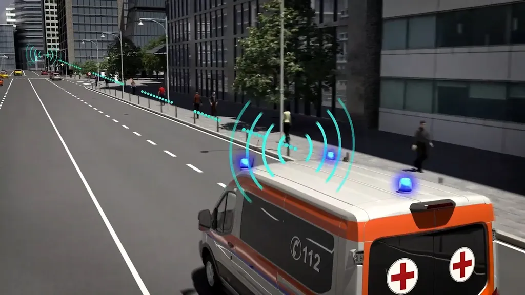 Sistema da Ford pode ajudar resgates de ambulância, mostrando rotas mais livres e rápidas (Imagem: Divulgação/Ford)