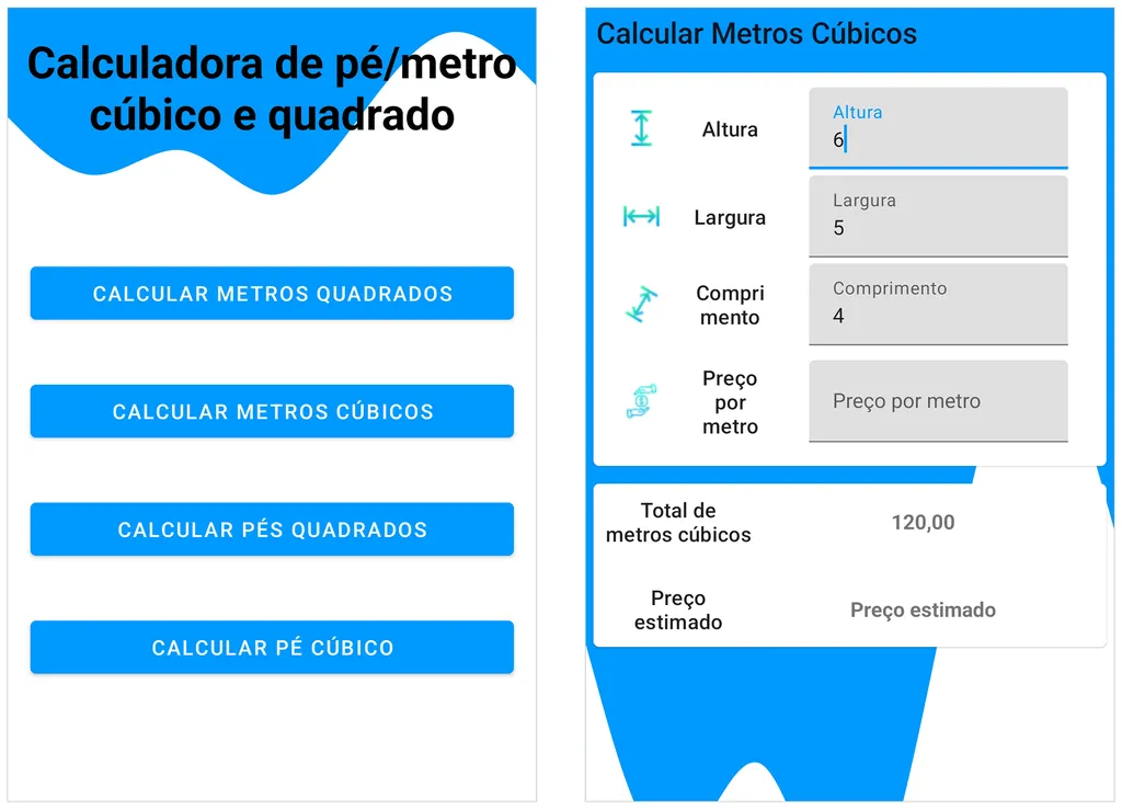 Aplicativo para Android ainda permite calcular preços (Captura de tela: André Magalhães)
