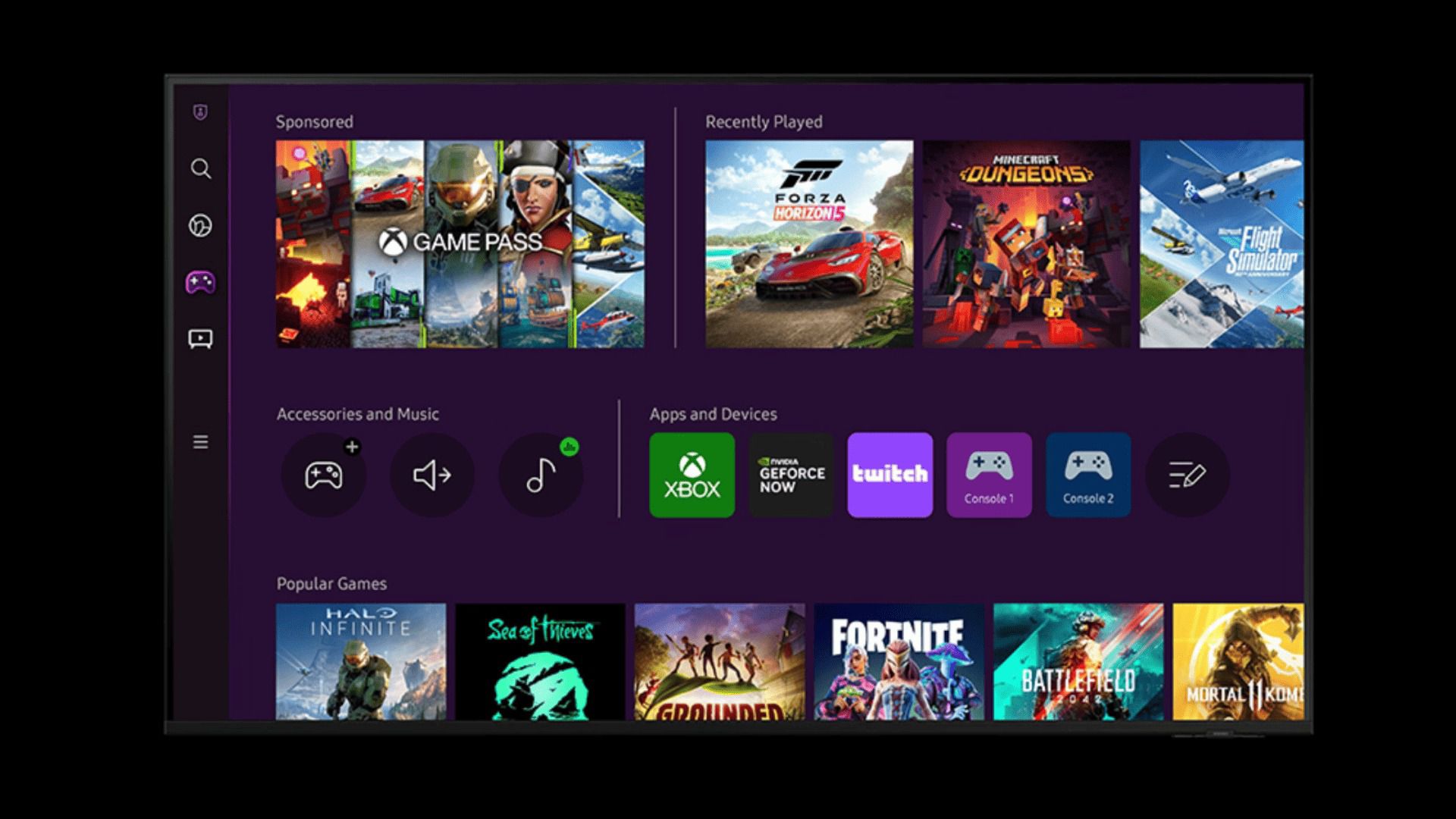 Controle Tv Samsung Com Gaming Hub, Xbox Game Pass E Geforce