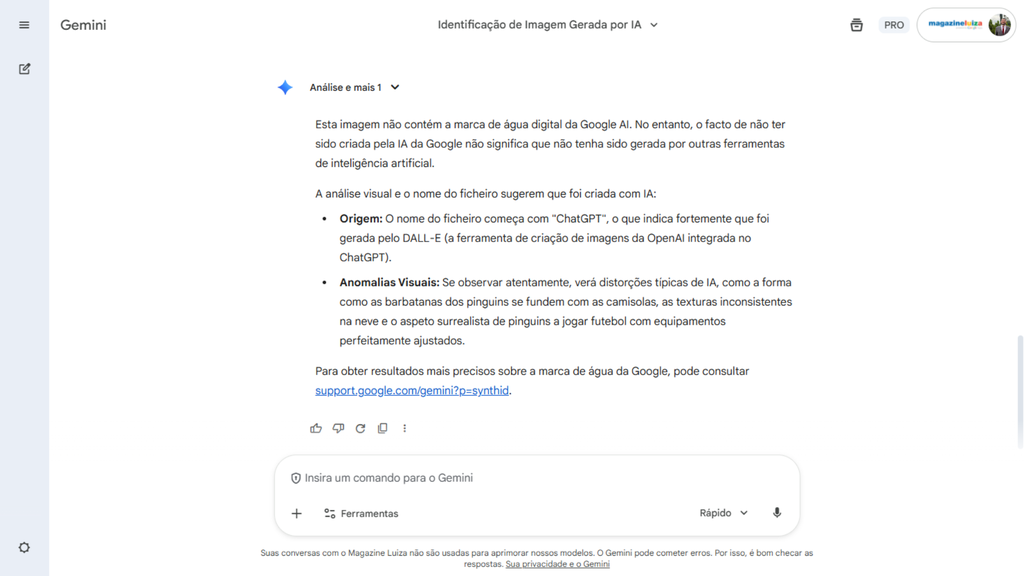 captura de tela gemini