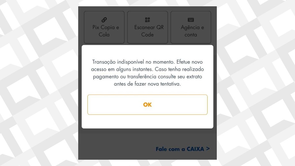 App da Caixa apresenta erro ao fazer Pix (Imagem: Captura de tela/Canaltech)