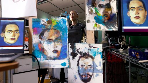 Obra de arte “pintada” pela IA da robô Sophia será leiloada como NFT