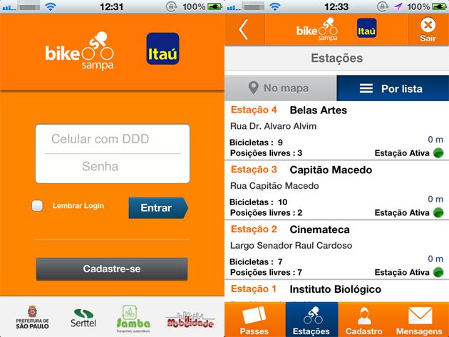 Bike Sampa no iOS Bike Sampa no iOS