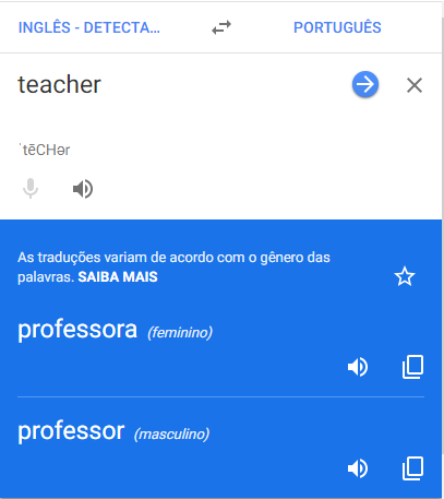 Google tradutor passa a mostrar resultados variados em gênero
