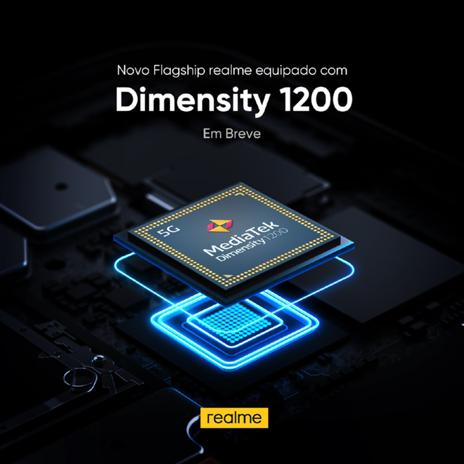 Realme já afirmou que lançará topo de linha equipado com o Dimensity 1200 (Imagem: Reprodução/Realme)
