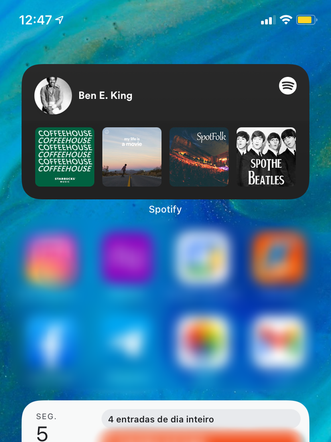 O widget do Spotify vai atualizar conforme o seu uso. Captura de tela: Lucas Wetten (Canaltech)