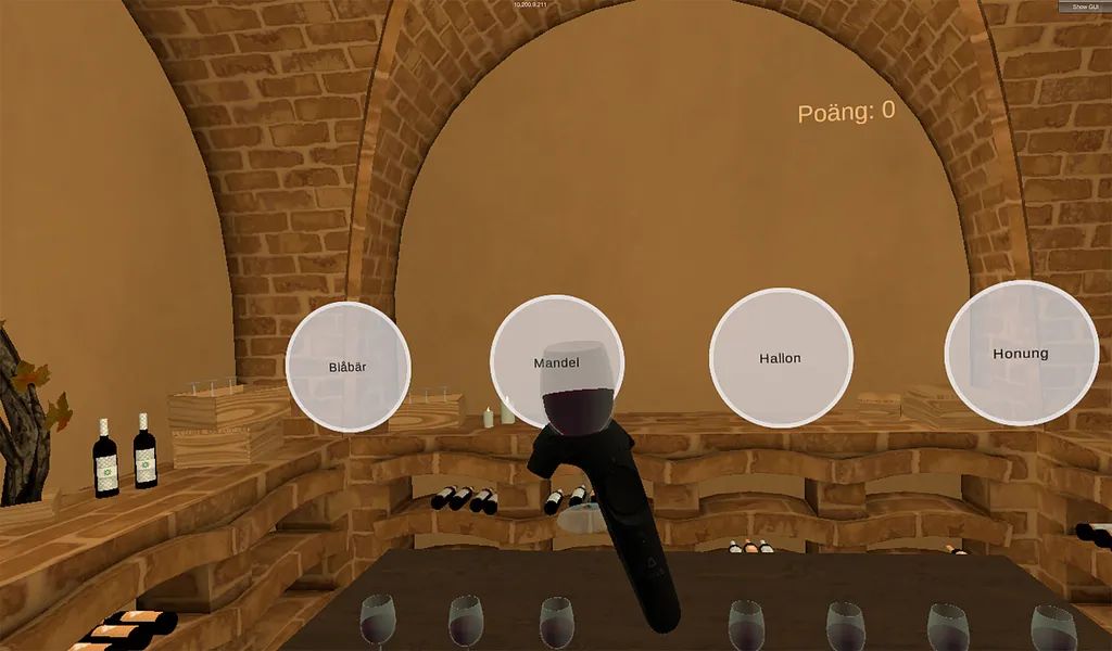 Jogador na adega virtual tentando sentir o cheiro dos vinhos (Imagem: Reprodução/Universidade de Estocolmo)