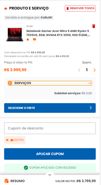 Imagem na descrição da promoção