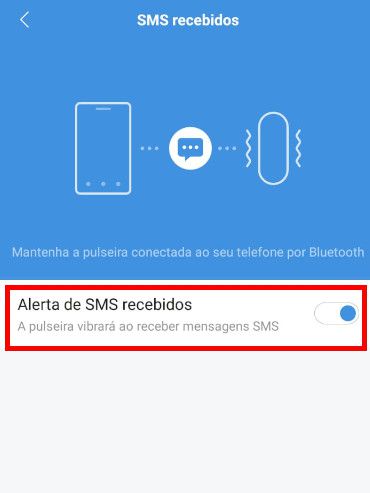 Hailite a função "Alerta de SMS recebidos" para receber as notificações na pulseira (Captura de tela: Matheus Bigogno)