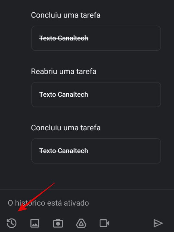 Também é possível desativar o histórico de cada grupo (Imagem: Guadalupe Carniel/Captura de tela)