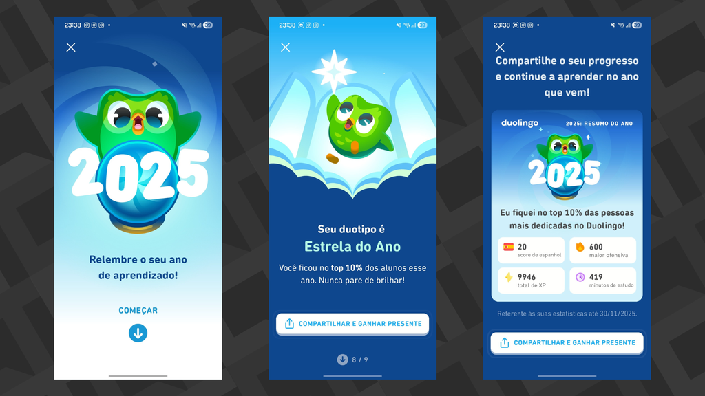 capturas de tela duolingo