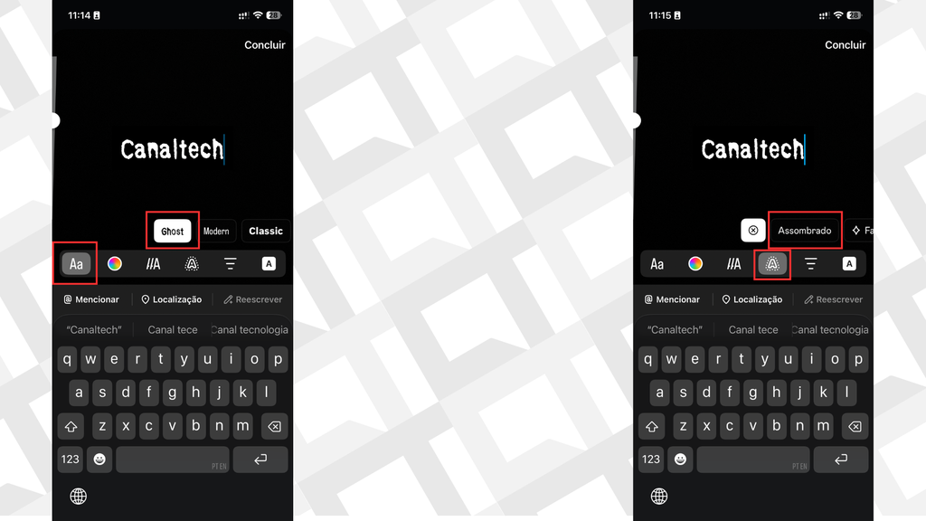 Como usar a fonte e efeito de texto para Stories e Reels para o Halloween (Imagem: Captura de tela/Bruno De Blasi/Canaltech)