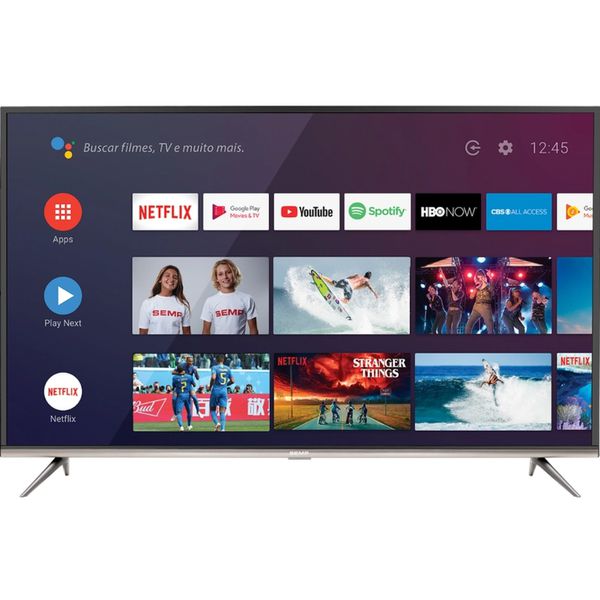Smart TV Led 50" Semp SK8300 4K HDR Android Wi-Fi 3 HDMI 2 USB Controle Remoto com atalhos Chromecast Integrado [CUPOM]