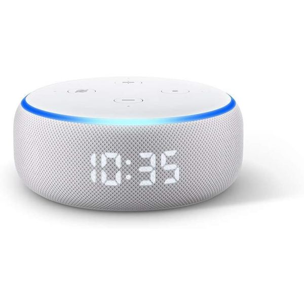 Echo Dot com relógio Smart Speaker com Alexa Branca