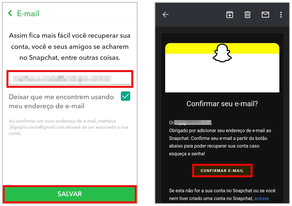 Veja como mudar o e-mail do Snapchat (Captura de tela: Matheus Bigogno)