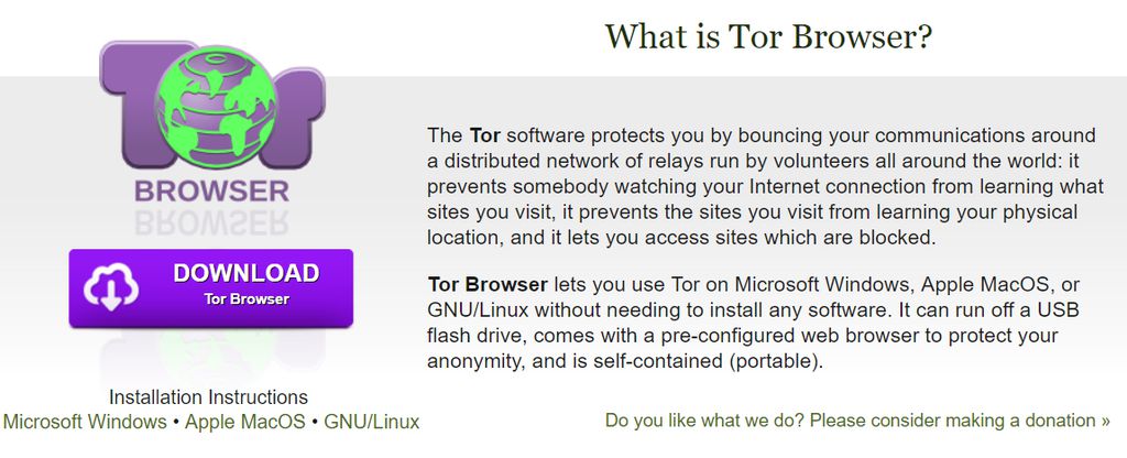 Não se deixe enganar: só faça o download do Tor Browser a partir do site oficial