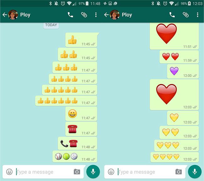 Emoji gigante no WhatsApp