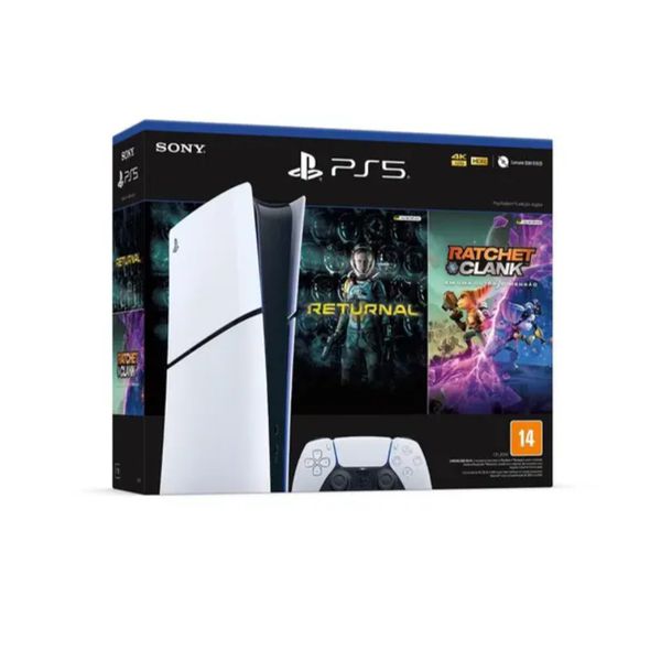 Console PlayStation 5 Slim Sony, SSD 1TB, Edição Digital, Com Controle Sem Fio DualSense + 2 Jogos Digitais | CUPOM