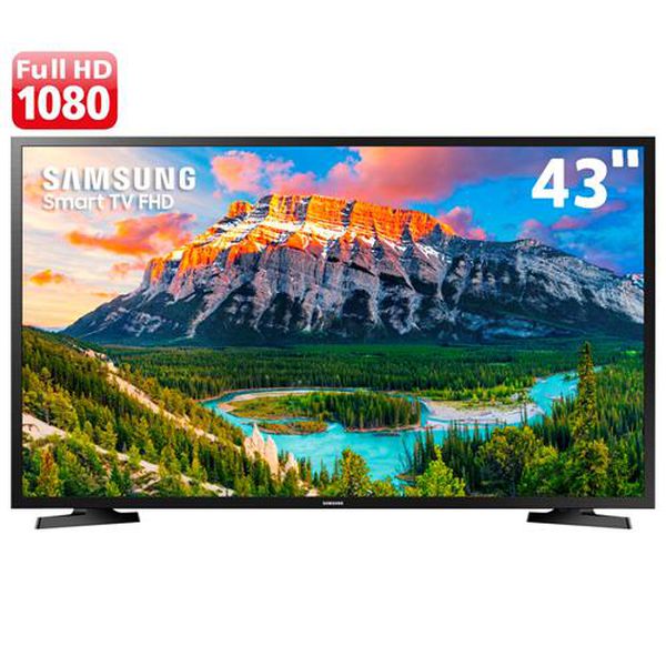Smart TV LED 43" Full HD Samsung 43J5290 com Wide Color Enhancer Plus, Espelhamento de Tela, Wi-Fi, Dolby Digital Plus, HDMI e USB