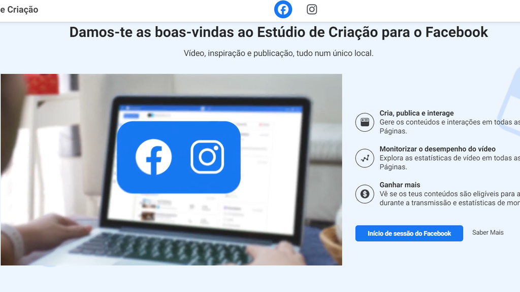 estúdio de criação do facebook