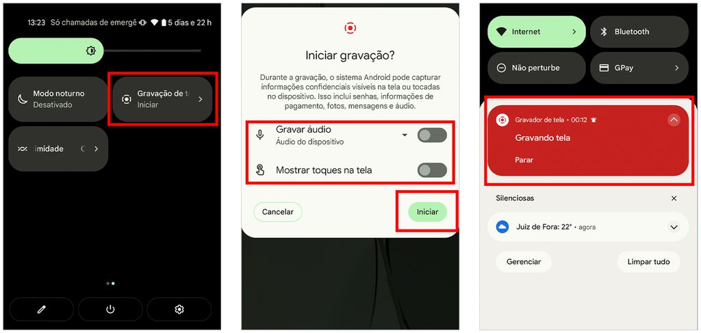Confira como gravar a tela do celular com a função nativa do Android (Captura de tela: André Magalhães)