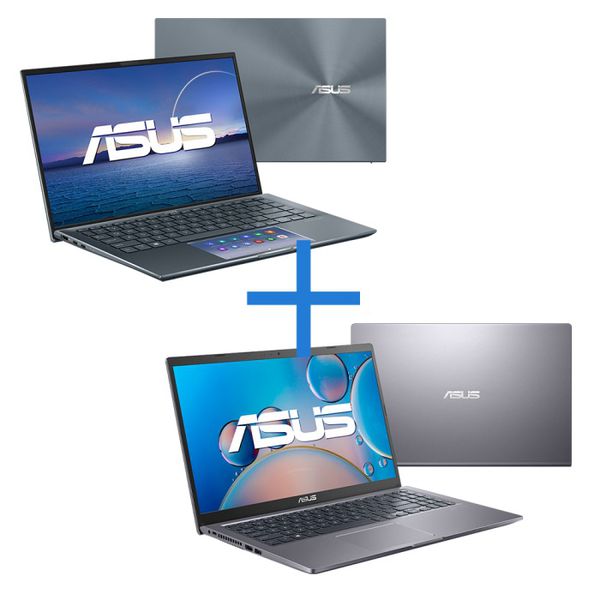 Notebook ASUS ZenBook 14 UX435EA-A5072T Cinza Escuro + Notebook ASUS X515JF-EJ360T Cinza