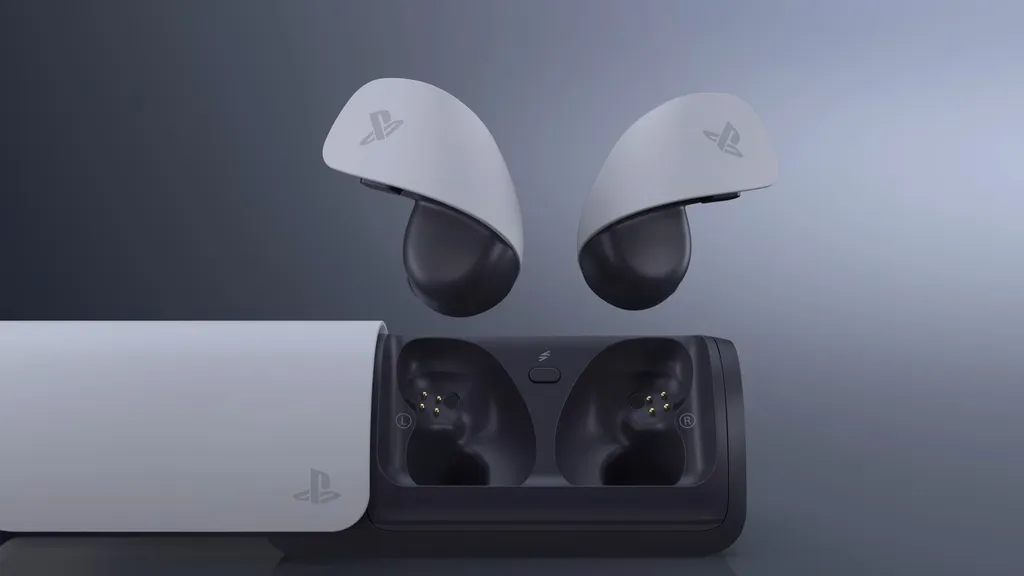 PlayStation Earbuds oferece visual ousado da linha PS5 e conectividade Bluetooth de alta qualidade (Imagem: Divulgação/Sony)
