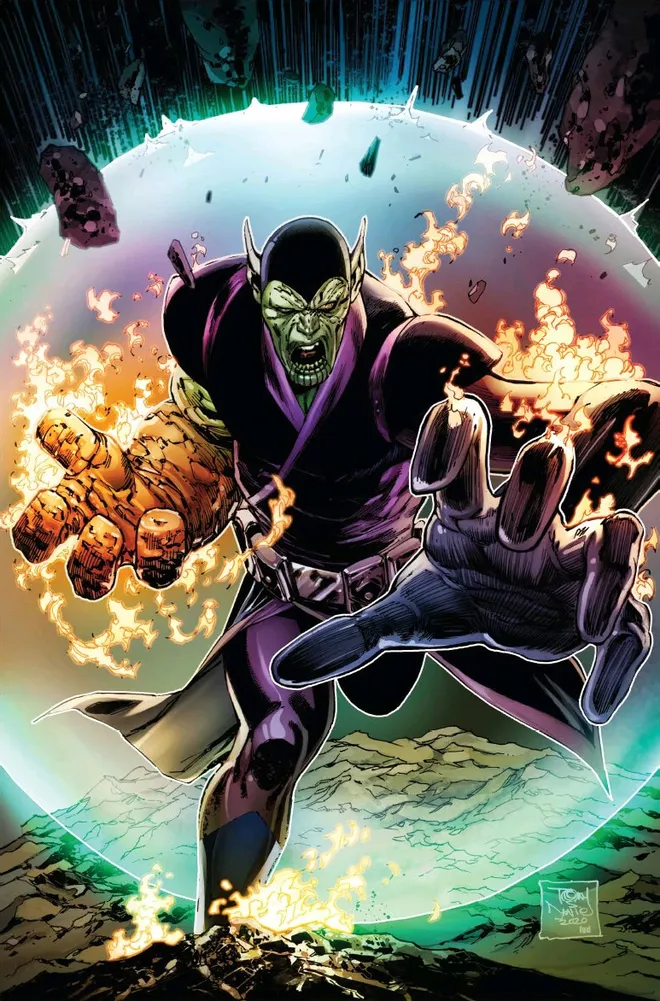 O Super Skrull pode conectar Invasão Secreta com a origem do Quarteto Fantástico (Imagem: Reprodução/Marvel Comics)