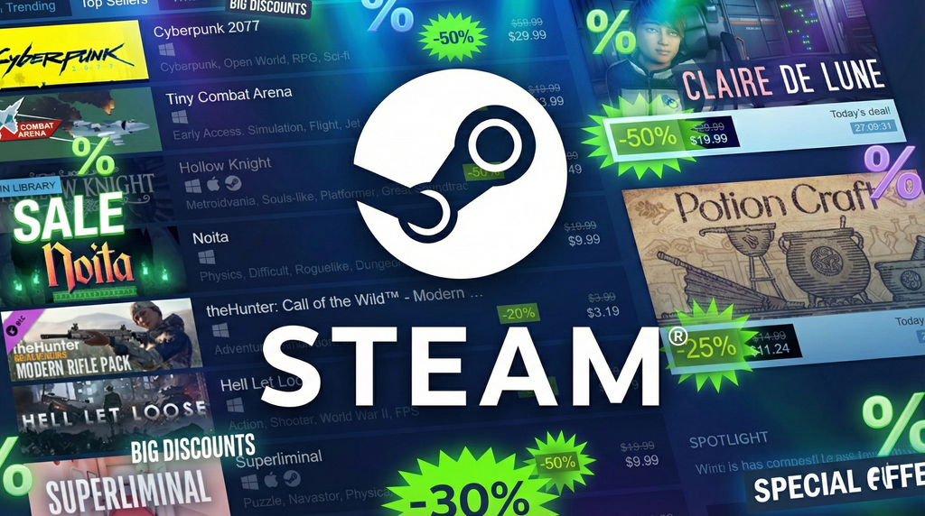 Promoções da Steam são uma ótima oportunidade para economizar na hora de encher a biblioteca de jogos, mas é preciso atenção para comprar no momento certo (Imagem: Reprodução/Steam)