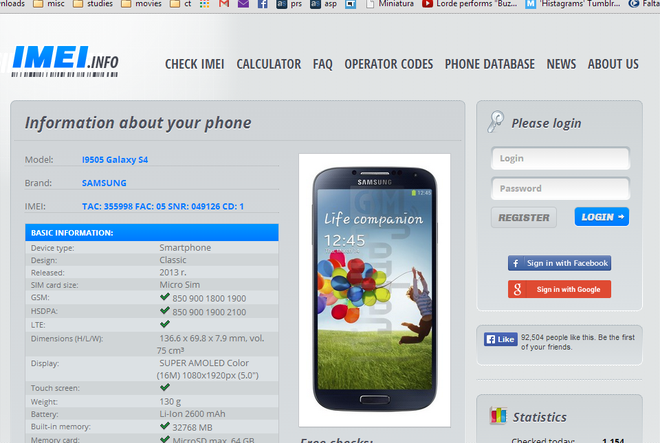 IMEI Galaxy S4 IMEI Galaxy S4