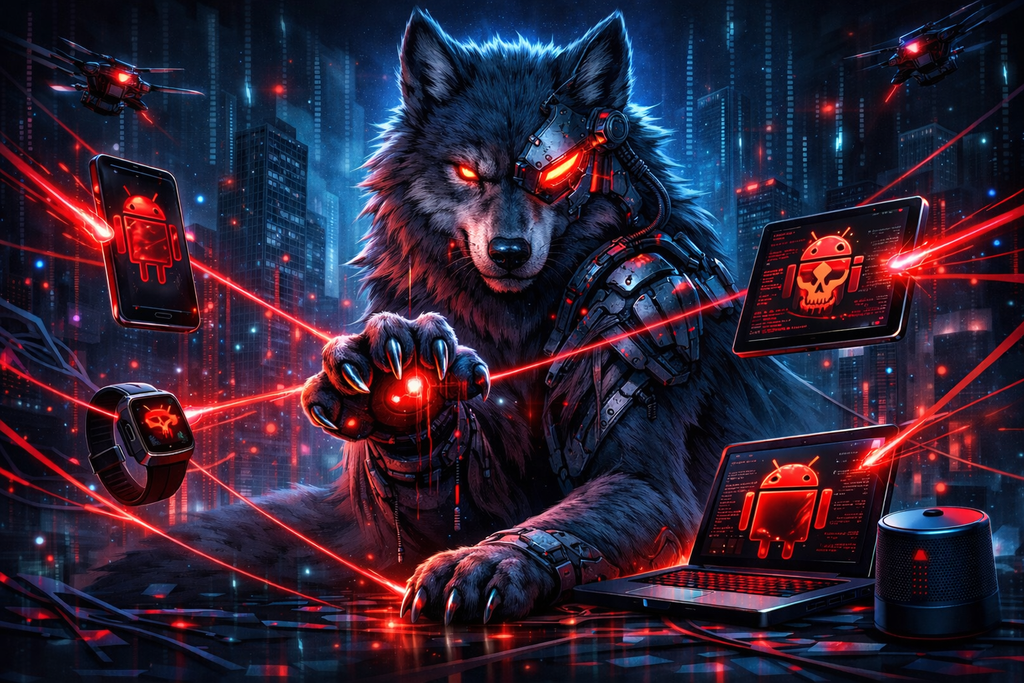 A botnet Kimwolf, descoberta recentemente e ligada à Aisuru, invade dispositivos Android para os ataques de DDoS (Imagem: XLab/Divulgação)