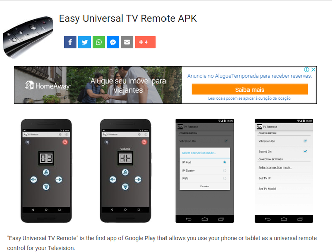 Controle remoto universal Easy Universal TV Remote / Captura de tela: Ariane Velasco