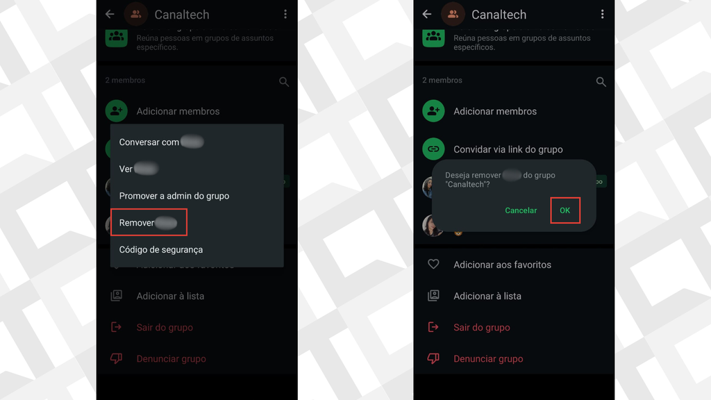 Passos para remover membros de grupos no WhatsApp