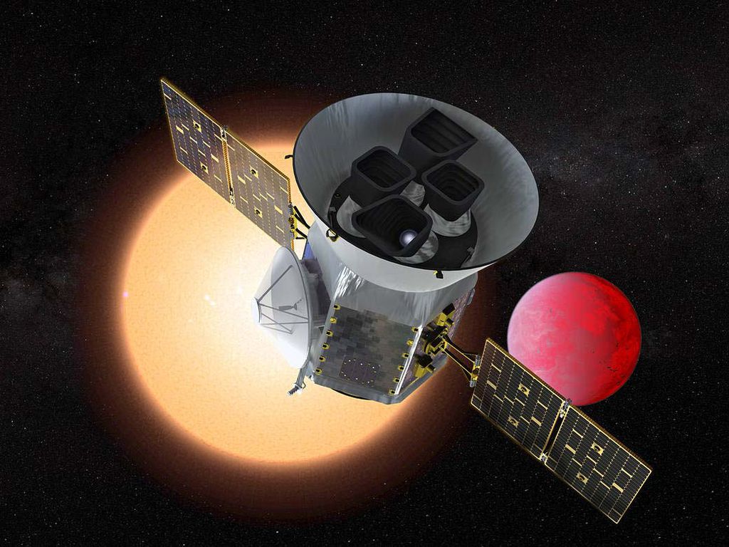Lançado em 2018, o TESS tem a missão de identificar exoplanetas que, de tempos em tempos, bloqueiam a luz de suas estrelas (Imagem: Reprodução/NASA)