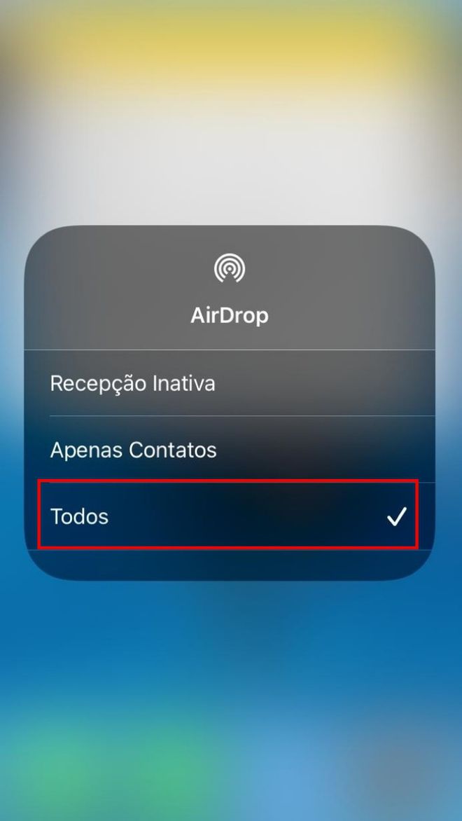 Altere as opções de compartilhamento do AirDrop. (Imagem: Kris Gaiato/Captura de tela)