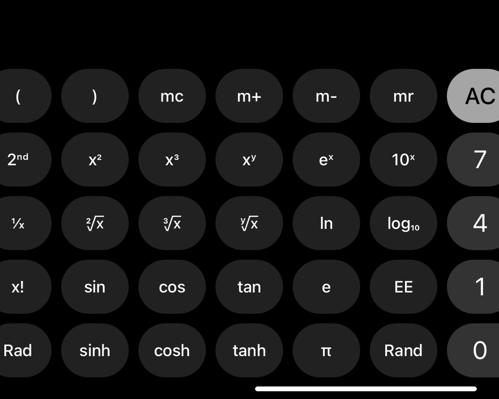Use a calculadora científica do iOS. Captura de tela: Lucas Wetten (Canaltech)