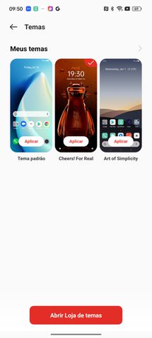 Realme 10 Pro: temas disponíveis por padrão